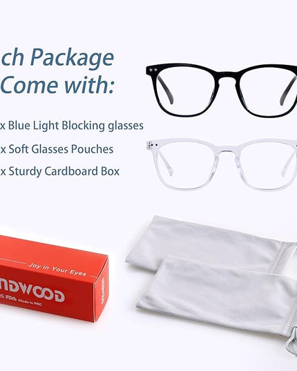 ANDWOOD Blue Light Blocking Glasses Women Men Computer Small Face Clear Bluelight Blocker Eyeglasses Frame