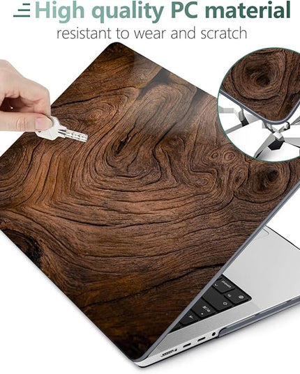 DONGKE Case for M5 MacBook Pro 14 inch 2025 2024-2021 M4 M3 M2 M1, Plastic Hard Shell Cover Compatible with A3434 A3112 A3401 A3185 A2992 A2779 A2442, Retina XDR Display & Touch ID, Wood Grain