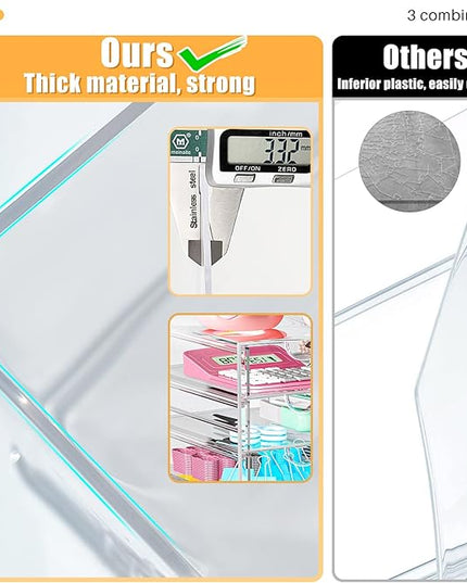 Acrylic 3 Pack Desk Organizers and Accessories, Makeup Organizer Storage With 15 Drawers, Desk Organizers, Dustproof Drawer Organizer and Storage for Make Up, Jewelry, DIY Pen