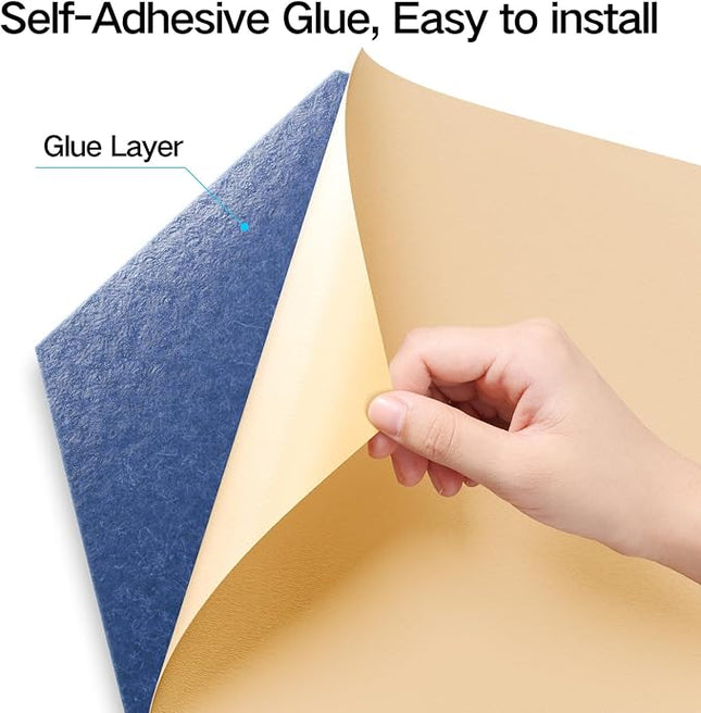 22 Pack Self-Adhesive Acoustic Panels 12" X 10" X 0.4" - Sound Proof Foam Panels with High Density, Y-Lined Design, Flame Resistant, Absorb Noise and Eliminate Echoes(Sky Blue)