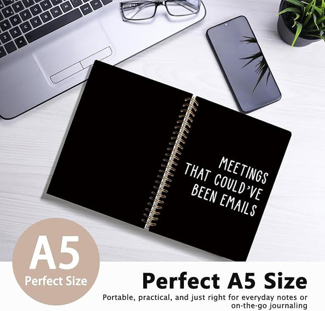 LIANGW Meeting Notebook - Meetings That Could've Been Emails Journal,Office Gift for Coworkers, Bosses, or Work From Home Professionals, Funny Work Spiral Notebook, 5.5x8.3 Inch