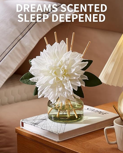 Reed Diffusers Set unfettered Dew Scent, Bathroom Floral Scent Diffuser, Reed Diffuser for 120 Days, Bathroom Diffuser with 7 Sticks, Office Desk Accessories, Bedroom Decor