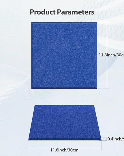 12 Pack Acoustic Panels Self Adhesive Sound Proof Foam, High Density Sound Acoustic Panel, 12X12X0.4 Inch Square Panels in Home, Office, Reccording Room, Studio,and more(Telecom Blue)