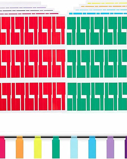 Hybsk 300 PCS Cable Labels Waterproof Wire Tags Write on Stickers Tear Resistant Flexible Works Cord Identification Labels A4 Sheet for Laser Printer 10 Sheet (10 Colors)