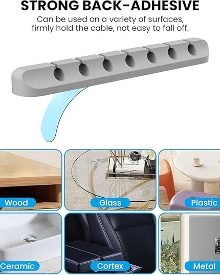 AhaStyle Cable Clips, 3 Pack Cord Holders Cable Organizer Self Adhesive Cord Keeper for Desktop Organizing USB Cable/Nightstand Power Cord/Mouse Cable/Wire PC/Cord Clips for Home Office and Car