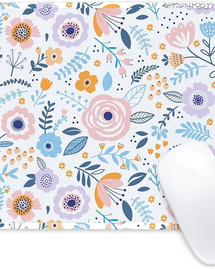 Flower Square Mouse Pad,Non-Slip Rubber Base Mouse Pad,Home Office Decoration Desktop Accessory,Laptop Mouse Pad for Office Laptops,9.4x7.8x0.12inch 3