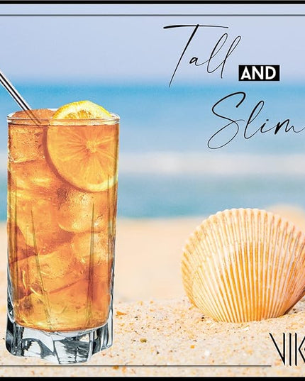 Vikko Drinking Glasses, 12 Oz Drinking Glasses Set of 6, Crystal Clear Glass Cups for Water or Juice, Highball Glass Tumbler & Water Glasses for Drinking