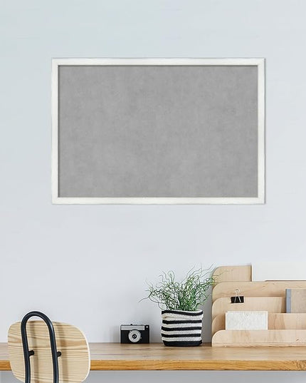 Amanti Art White Framed Magnetic Board 17x25 Medium Vision Board for use with Magnets, 100% Metal Sheet to Display Items as Office Decor or for Home Organization in mudroom, Kitchen or Kids Room