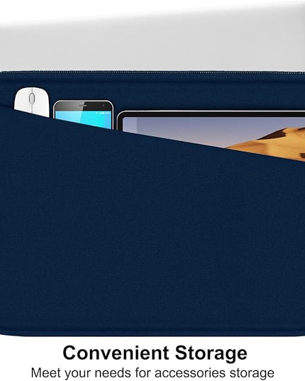 Laptop Sleeve Case, 15.6 inch, Durable Computer Carrying Bag Protective Case Briefcase Handbag with Front Pocket, Slim Laptop Cover for 15.6 Inch HP, Dell, Lenovo, Asus, Notebook, Blue