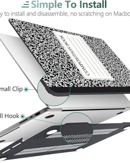 DONGKE Case for M5 MacBook Pro 14 inch 2025 2024-2021 M4 M3 M2 M1, Plastic Hard Shell Cover Compatible with A3434 A3112 A3401 A3185 A2992 A2779 A2442, Retina XDR Display & Touch ID, Composition Book