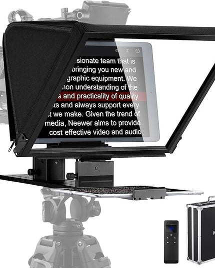 NEEWER Teleprompter X16 with RT113 Remote & App Control, 16" Beamsplitter, Aluminum Alloy Foldable Design, QR Plate Compatible with 501PL iPad Android Tablet Camera Camcorder Up to 44lb/20kg