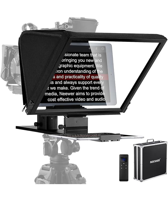 NEEWER Teleprompter X16 with RT113 Remote & App Control, 16" Beamsplitter, Aluminum Alloy Foldable Design, QR Plate Compatible with 501PL iPad Android Tablet Camera Camcorder Up to 44lb/20kg