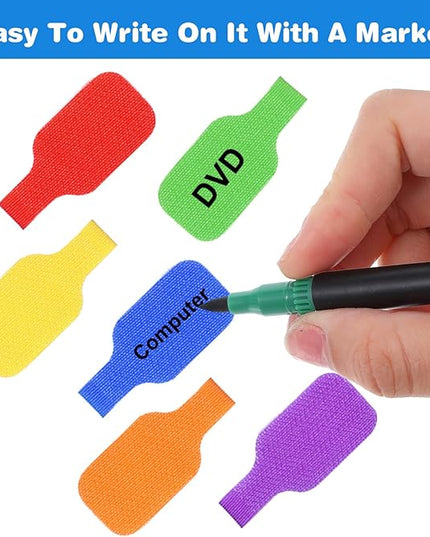 32PCS Cable Labels - Reusable Cord Labels for Electronics, Colorful Cable Tags for Organizing Wires and Identification, Wire Markers for Cord Management, Key Circuit Breaker Moving Label