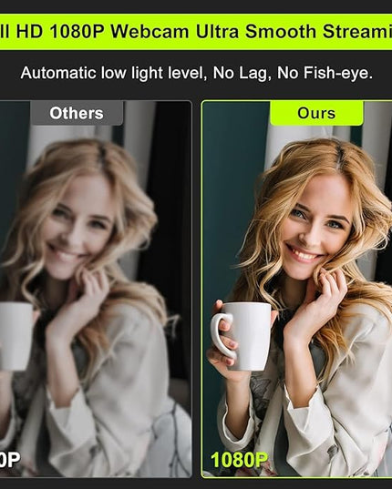 Webcam with Ring Light Microphone - Streaming Web Camera, 1080P Full HD Pro Camera for PC Mac Laptop Desktop, USB Computer Webcam with Privacy Cover and Tripod for Zoom Meeting Skype Teams Twitch