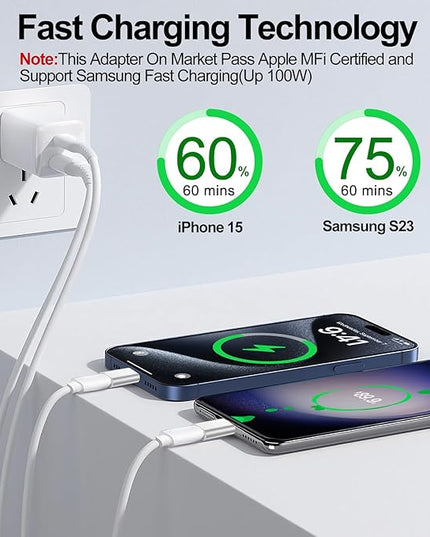 𝟒𝐏𝐚𝐜𝐤 𝐔𝐩𝐠𝐫𝐚𝐝𝐞𝐝 Lightning to USB C Adapter for iPhone 16/15 Pro Max/Plus,Samsung S25,iPad,Not for Audio,Charging & Data Sync ONLY,Type C Charger Connector,for iPhone 16/15 Charger