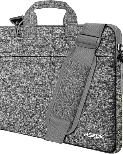 Hseok Laptop Shoulder Bag 15 15.6 16 Inch Briefcase, Compatible With MacBook Pro 16'' 2025-2019 M4 M3 M2 M1, Mac 15.4", XPS 15 and Most 15-16'' Notebooks, Spill-Resistant Handbag, Dark Gray & Gray