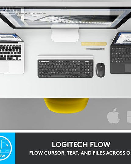 Logitech MX Anywhere 2S Bluetooth Edition Compact Wireless Mouse, No USB Receiver - Use On Any Surface, Hyper-Fast Scrolling, Rechargeable, Control Up to 3 Apple Mac and Windows Computers and Laptops