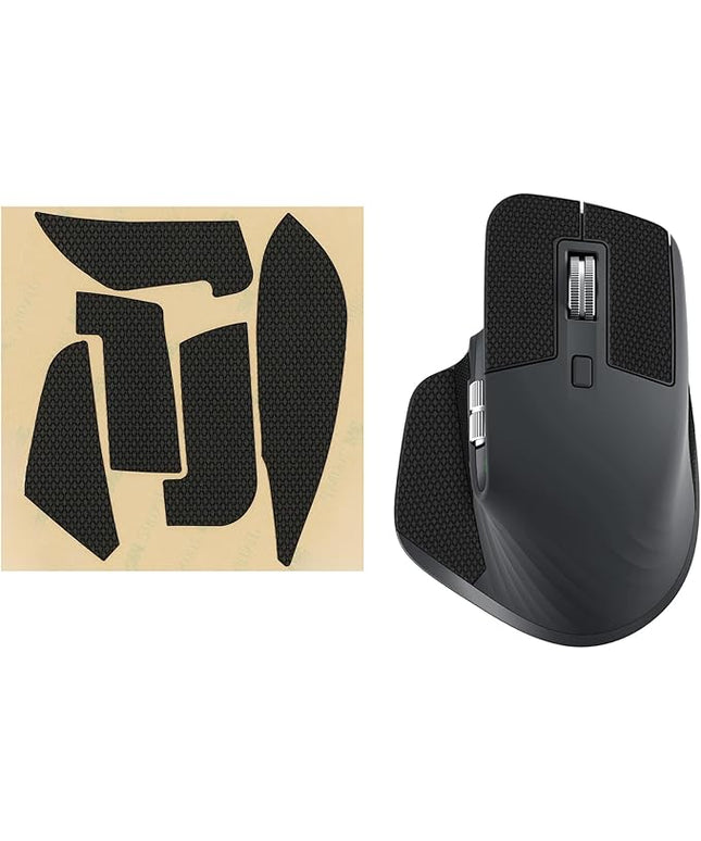 kwmobile Mouse Grip Tape Compatible with Logitech MX Master 3S Grip Tape - Non-Slip Faux Leather - Black