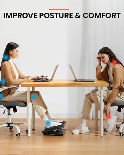 ErGear Under Desk Footrest, Adjustable Foot Rest with 3 Height Settings and 30-Degree Angle, Ergonomic Desk Foot Rest with Massage Texture, Foot and Leg Rest for Home & Office