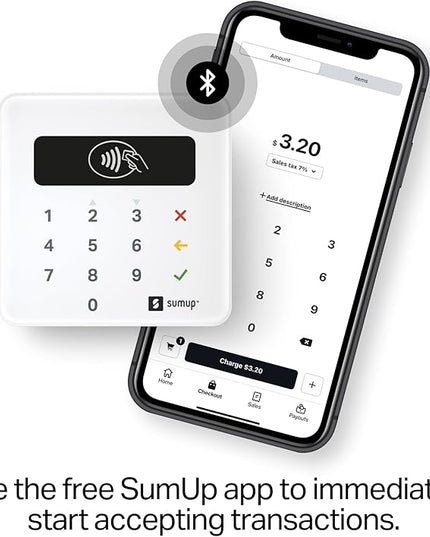 SumUp Plus Card Reader, Bluetooth - NFC RFID Credit Card Reader for Smartphone