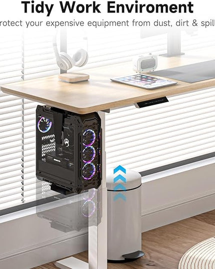 Suptek Adjustable Under Desk and Wall PC Mount,3.94 to 11.61 inch Wide Computer Case CPU Hanger Holder 360 Degree Rotatable Under-Desk PC Hanging Stand Holder Mount (ZJJ001L)