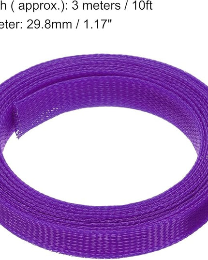 uxcell Expandable Sleeving,1 3/16-inch 10ft Cable Sleeve, Purple