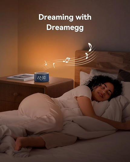 Dreamegg Sound Machine & Alarm Clock - White Noise Machine with 7 Wake-Up Sounds, 0-100% Dimmable, Night Light, Sound Machine for Sleeping, Office, Home, Travel Essentials Gift, Navy