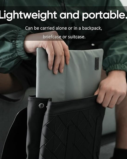 ARZOPA 16.1" Portable Monitor Sleeve Bag, PU Leather Case for Travel Monitor Laptop, Grey