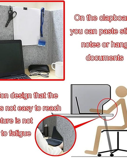 3 Panel Soundproof Desk Partition Divider for Privacy and Concentration Portable Folding Acoustic Shield Reduces Noise and Visual Distractions