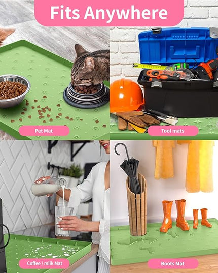 Sdpeia Under Sink Mat 22"×19" Waterproof Silicone Cabinet Liner & Sink Protector for Kitchen & Bathroom, Multi-Purpose Organizers Tray for Pets, Laundry, Cat Litter Mat
