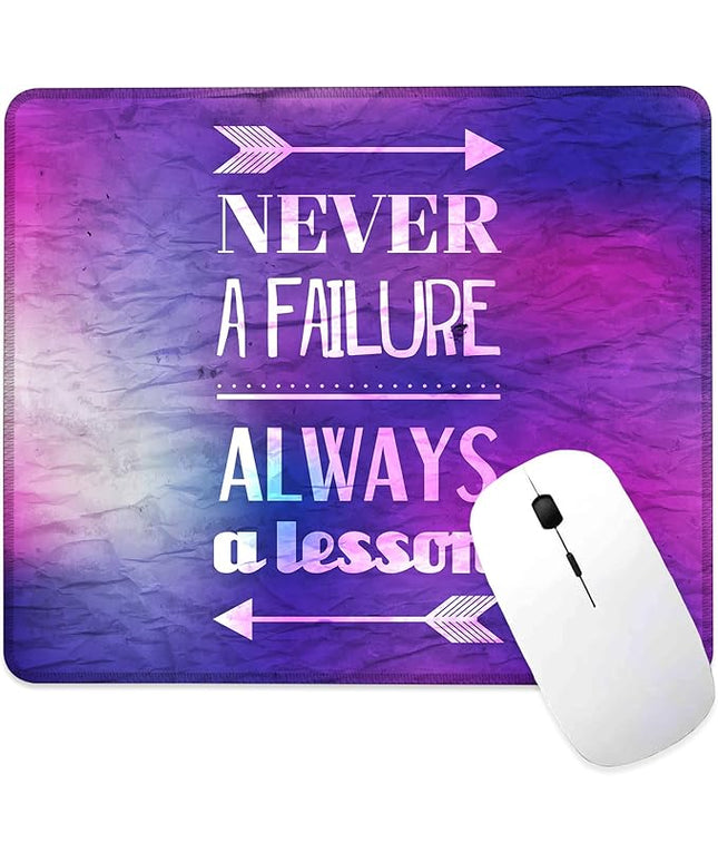 Inspirational and Encouraging Quote Mouse Pad Square Mouse Pads with Stitched Edge, Computer Mousepad with Non-Slip Rubber Base for Computer Laptop Office Desk Accessories 9.5x8 Inches