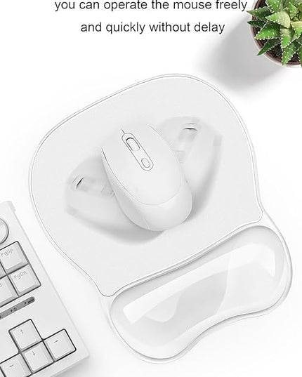 Gel Wrist Rest for Mouse,Ergonomic Mousepad with Clear Cushioned Palm Rest,Gel Mouse Pad with Wrist Support,Small Desk Mat,Office Desk Work Accessories for Women,Carpal Tunnel Relief (B-Clear)