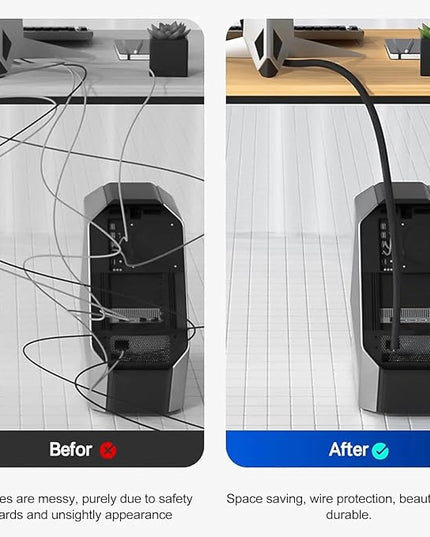 GBSCLOVER Wire Cord Protector Wire Loom Tubing, 25ft - 1/4 inch Cable Sleeve Split Sleeving for USB Cable，Computer Electrical Wire Power Cord Audio Video Cable Black