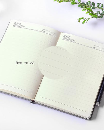 Ruled Journal Notebook, Hardcover Magnetic Clasp Cove, Personal Professional Lined Notebooks, with Pen Loop，Medium 5.7 x 8.3 inches, 120 GSM Thick Paper Gifts Gray