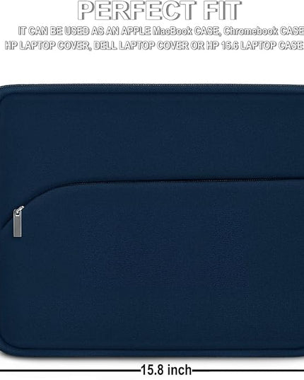 Laptop Sleeve Case 15.6 inch, Durable Portable Monitor Protective Cover with Front Pocket, Traveling Laptop Case Compatible for HP, Dell, Asus, Lenovo, Deep Blue