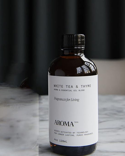 AromaTech The Hotel & White Tea & Thyme Set | Aroma Diffuser Essential Oils Blend of Peach, Red Rose, Pine, White Tea, Thyme, Amber - 120 Milliliter