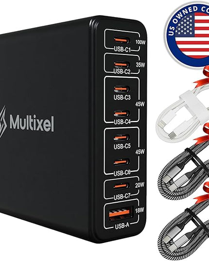 Upgraded 240W 8 Ports GaN Charger, USB Charging Hub, Multi USB C Charger Station, USB-C Charging Hub for MacBook Pro/Air/iPad Pro/iPhone/Samsung Galaxy Note