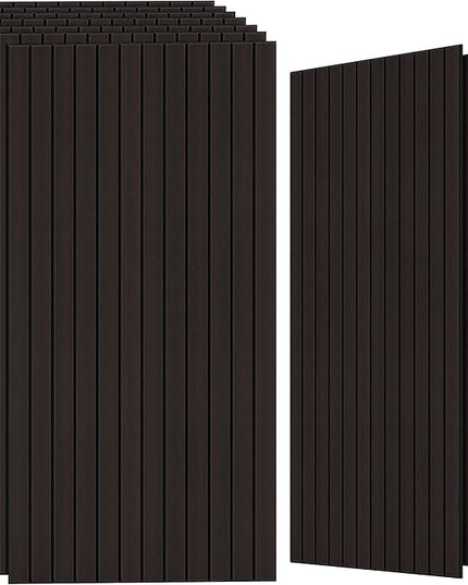TO-TH Wood-Look Acoustic Wall Panels, 10 Pack 47.2” x 23.6” Acoustic Panels, Decorative Sound Absorbers Sound Dampening Panels for Home, Office, Basement, Ebony