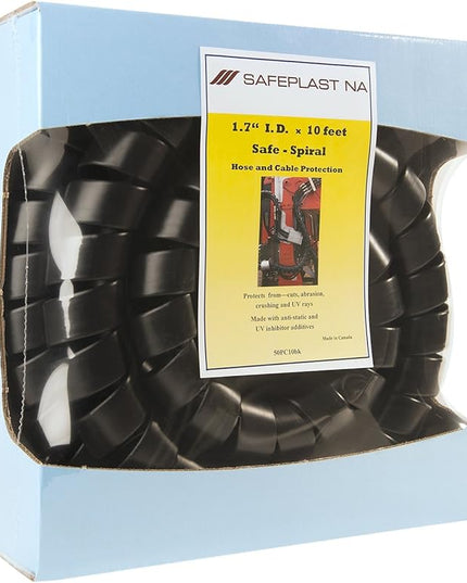 Caplugs SPPC Series – Safeplast Safe-Spiral Pre-Cut Spiral Wrap, Hose & Cable Protector, Yellow HD-PE, 2.0" OD x 10' Pre-Cut Lengths, Hydraulic & Pneumatic Hoses (50PC10bk)