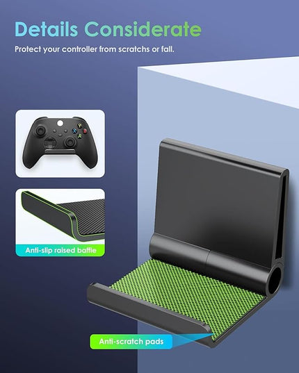 4 Pack Foldable Controller Wall Mount Holder, Xbox Controller Stand , Compatible with Xbox Switch, Adhesive/Screw,Remote Accessories, Keyboard Holder,Wall Mount Storage, Headphone & Headset Hanger