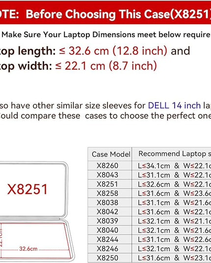 Smatree Hard EVA Protective Sleeve Case Compatible for 14inch Dell Latitude 3445 Chromebook Laptop, for 14inch Dell New Vostro 14 Laptop Carry Travel Case Waterproof Sleeve (X8251)