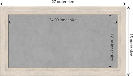 Amanti Art White Framed Magnetic Board 15x27 Small Vision Board for use with Magnets, 100% Metal Sheet to Display Items as Office Decor or for Home Organization in mudroom, Kitchen or Kids Room