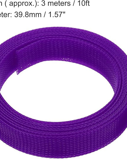 uxcell Expandable Sleeving,1 9/16-inch 10ft Cable Sleeve, Purple