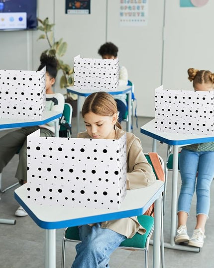 Crtiin 24 Pcs Privacy Folders for Students Desk Dividers Standard School Privacy Cardboard Board Testing Dividers Shield for Classroom Teacher Supplies Keep Eyes from roving(Classic)