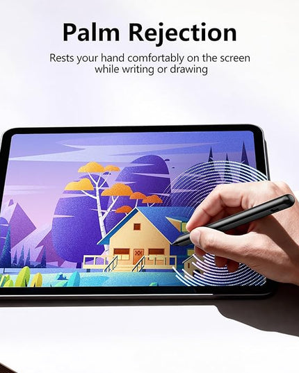 Stylus Pen 2X Fast Charge Active Pencil Compatible with 2018-2025 Apple iPad Pro 11"/12.9"/M4, iPad Air 3/4/5/M2/M3, iPad 6-11, iPad mini 5/6 Gen-Black