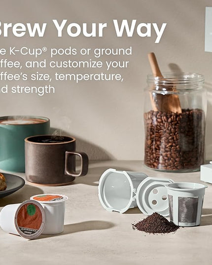 Chefman Caffeinator Single Serve Coffee Maker, Brew Kcups & Grounds, Drip Coffee Machine with Brew Strength Settings, Iced Coffee Function, 48 oz. Removable Water Reservoir