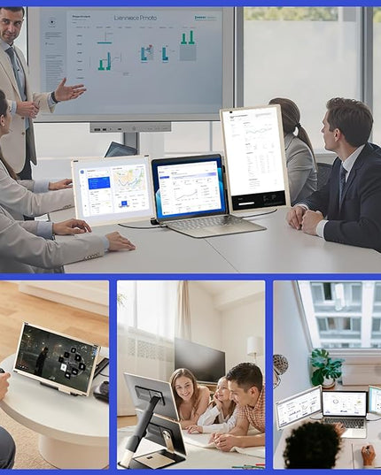 Maxfree S6 Laptop Screen Extender, 15.6'' 1080P Monitor Extender, 11 Display Modes, Plug & Play, Detachable Screen Triple Monitor for Laptop 13"-17.3", Compatible with Mac/Windows/Android/Switch