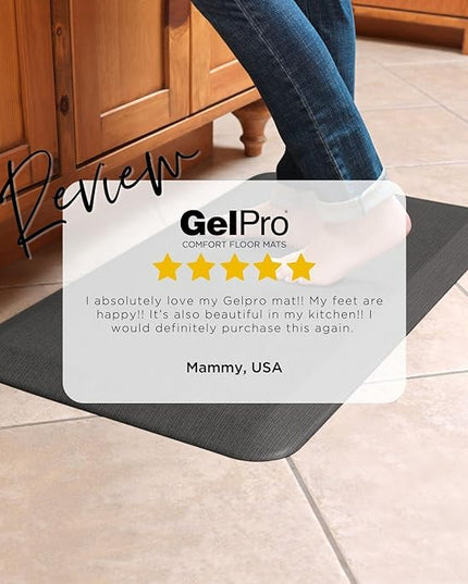 NewLife by GelPro Anti-Fatigue Designer Comfort Kitchen Floor Mat, 20x32”, Grasscloth Khaki Stain Resistant Surface with 3/4” Thick Ergo-Foam Core for Health and Wellness