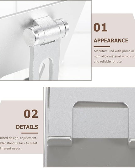 VERDANVERSE Adjustable Foldable Tablet Stand Holder for Desk Metal Tablet Bracket Compatible with Ipad and Laptop Multi-Angle Holder Organizer for Home and Office Use