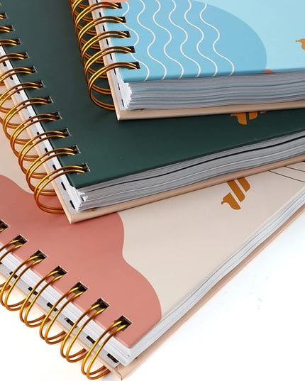 Spiral Notebook 3-Pack – 3 Subject B5 College Ruled Journaling Notebooks, 300 Pages, 100 GSM Thick Paper, 10.25" x 7.25", with Dividers, School Supplies for Students, Professionals